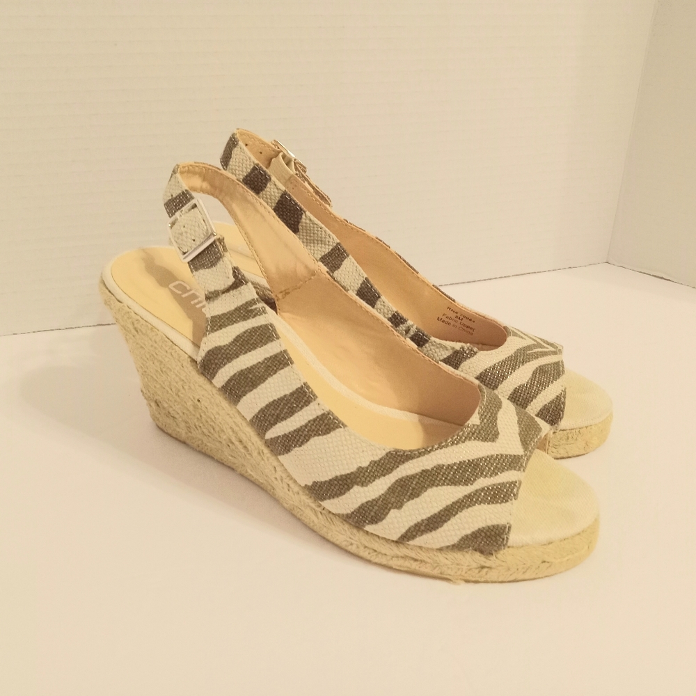 Chico's Simone Zebra Espadrille Size 8